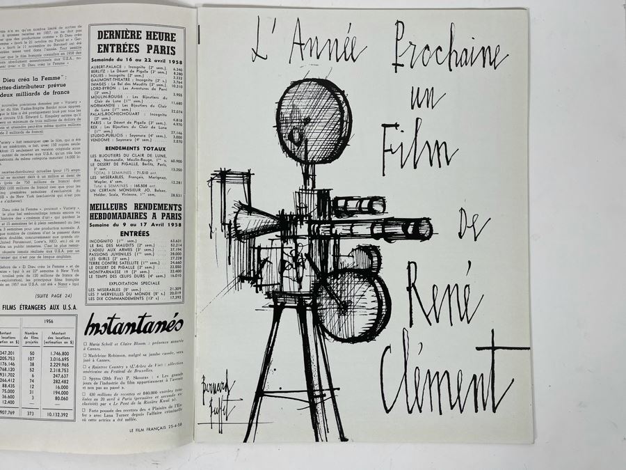 1958 Cannes Film Festival Program Illustrated By Bernard Buffet 9.5 X 12 [Photo 12]