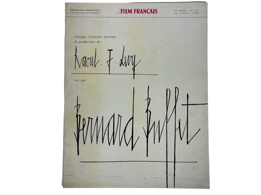 1958 Cannes Film Festival Program Illustrated By Bernard Buffet 9.5 X 12 [Photo 1]