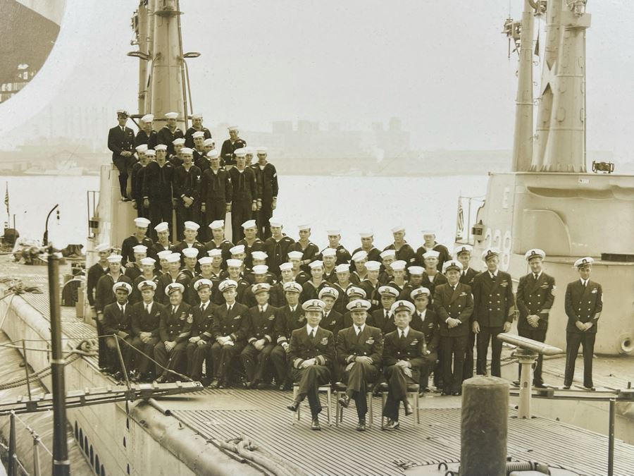 Important Naval Submarine Squadron Panoramic Photograph Of Captain Glynn R. Donaho, U.S.N. Commander Submarine Squadron Three - 9 Submarines 48 X 10 [Photo 6]