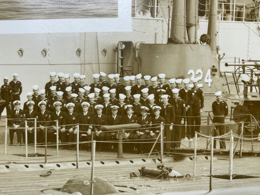 Important Naval Submarine Squadron Panoramic Photograph Of Captain Glynn R. Donaho, U.S.N. Commander Submarine Squadron Three - 9 Submarines 48 X 10 [Photo 13]