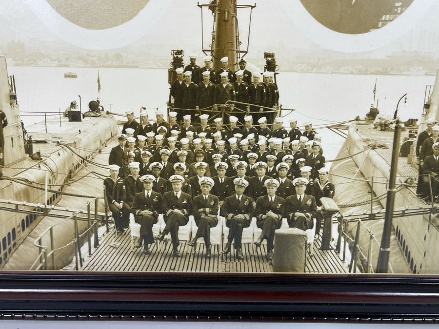 Important Naval Submarine Squadron Panoramic Photograph Of Captain Glynn R. Donaho, U.S.N. Commander Submarine Squadron Three - 9 Submarines 48 X 10 [Photo 5]