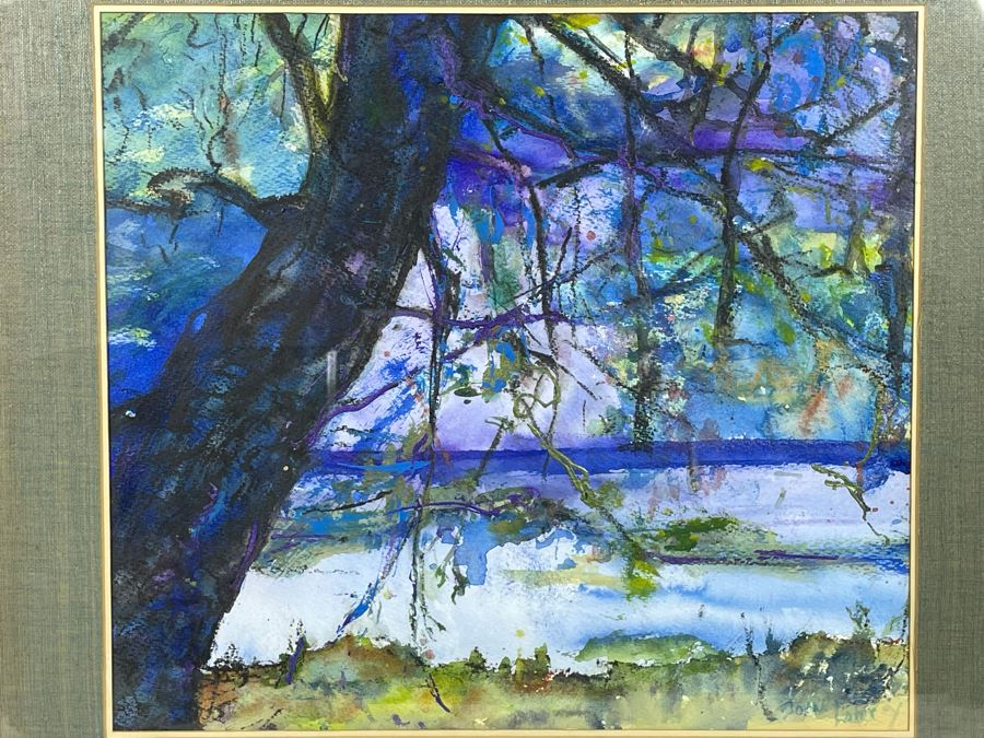 Original Joan Lohrey Watercolor Painting On Paper 18.5 X 17 Framed 25 X 23