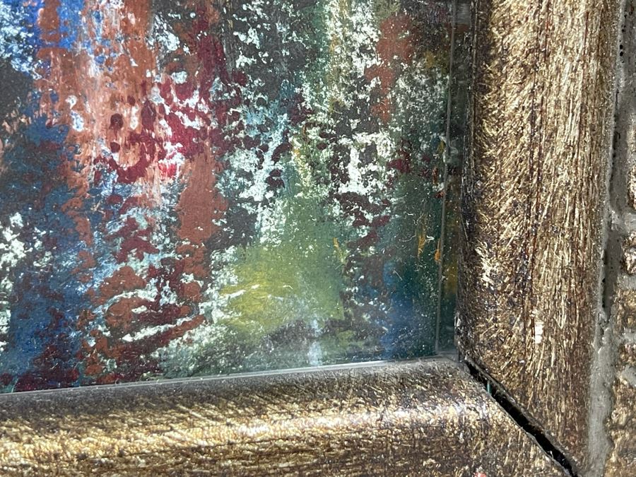 Original Painting On Paper 27.5 X 22 Of Mountain Range Ski Resort Artist Unknown Framed 39 X 33 [Photo 14]