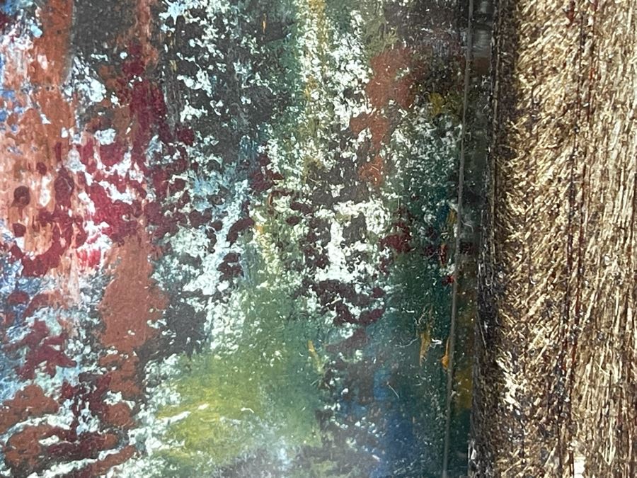 Original Painting On Paper 27.5 X 22 Of Mountain Range Ski Resort Artist Unknown Framed 39 X 33 [Photo 12]