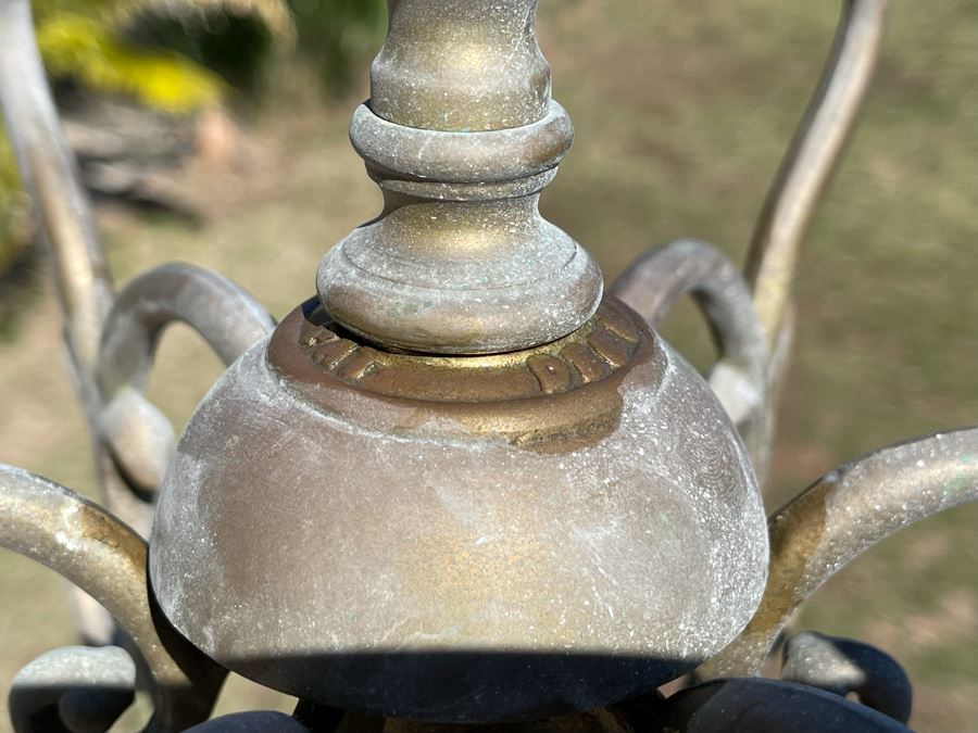 Vintage Brass Standing Coat Rack Hall Tree 70H [Photo 4]