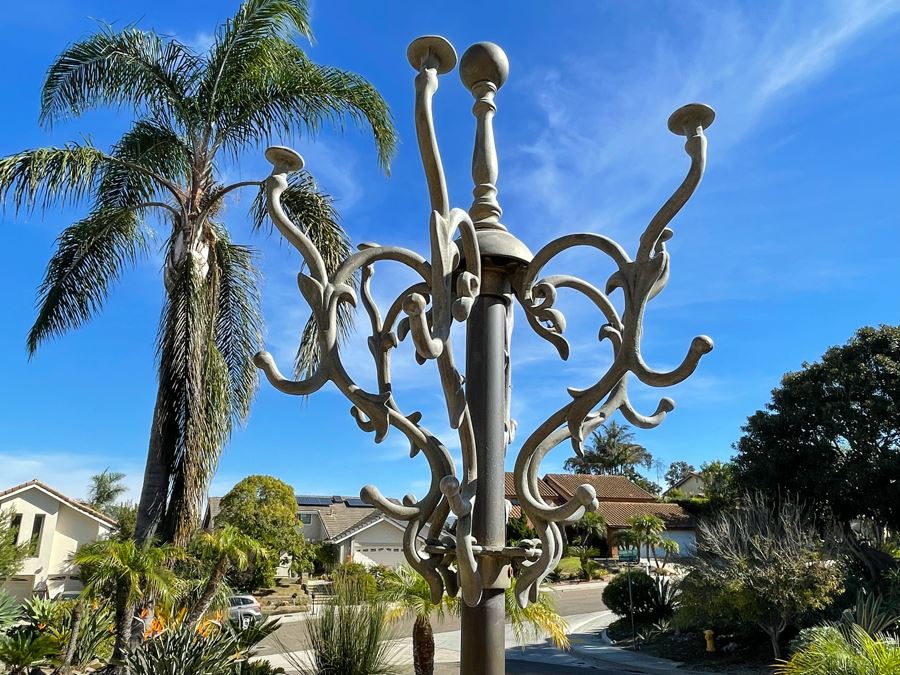 Vintage Brass Standing Coat Rack Hall Tree 70H [Photo 7]