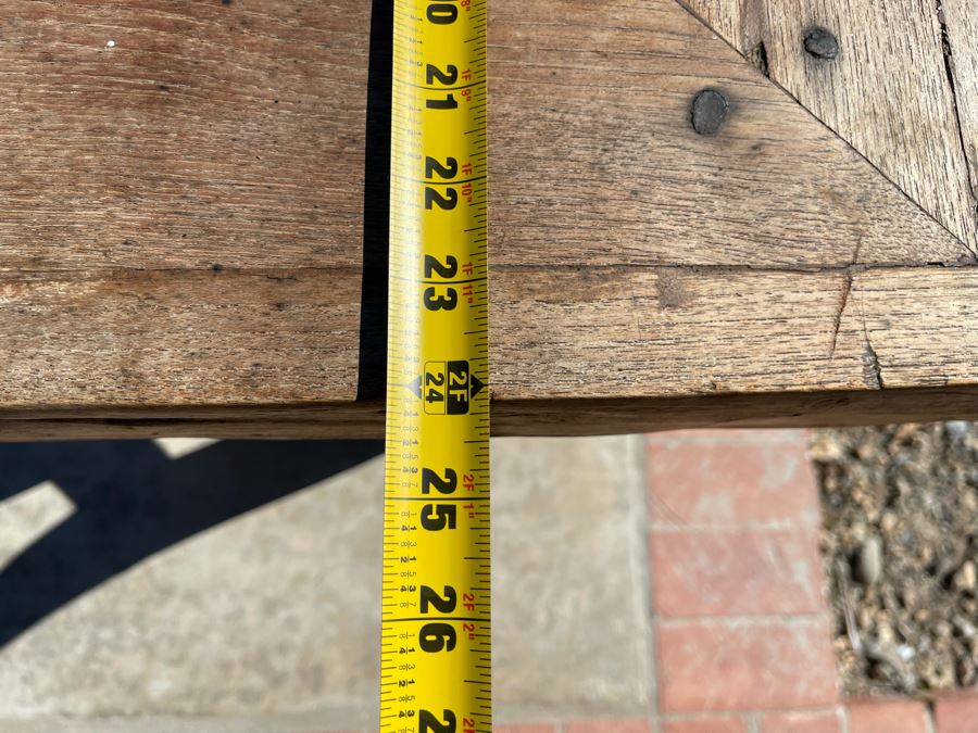 Heavy Solid Wood Rustic Wagon Wheel Side Table 24W X 27H [Photo 10]