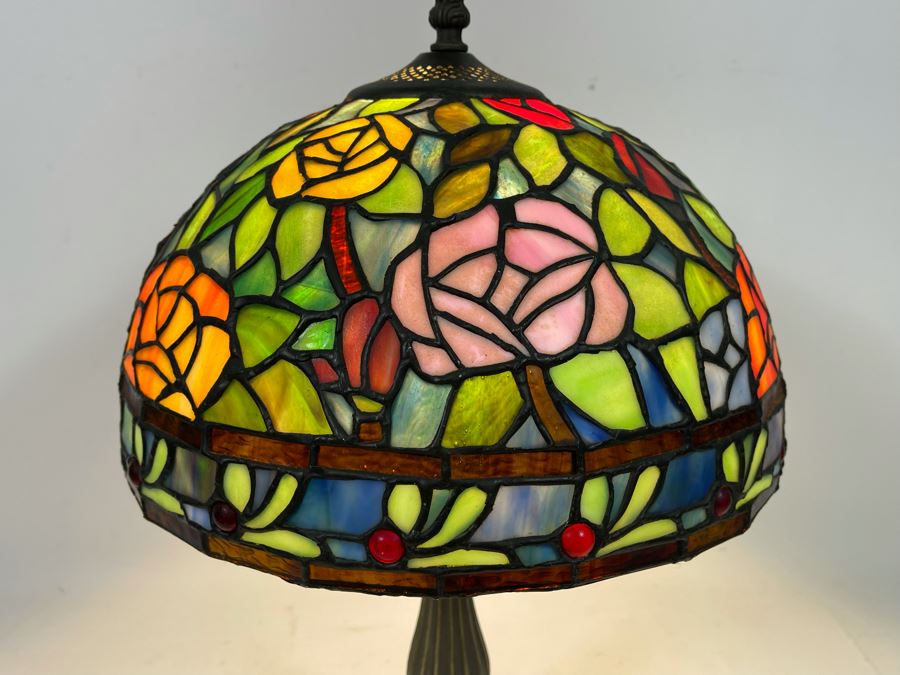 Stained Glass Lamp Shade Table Lamp 19H [Photo 4]