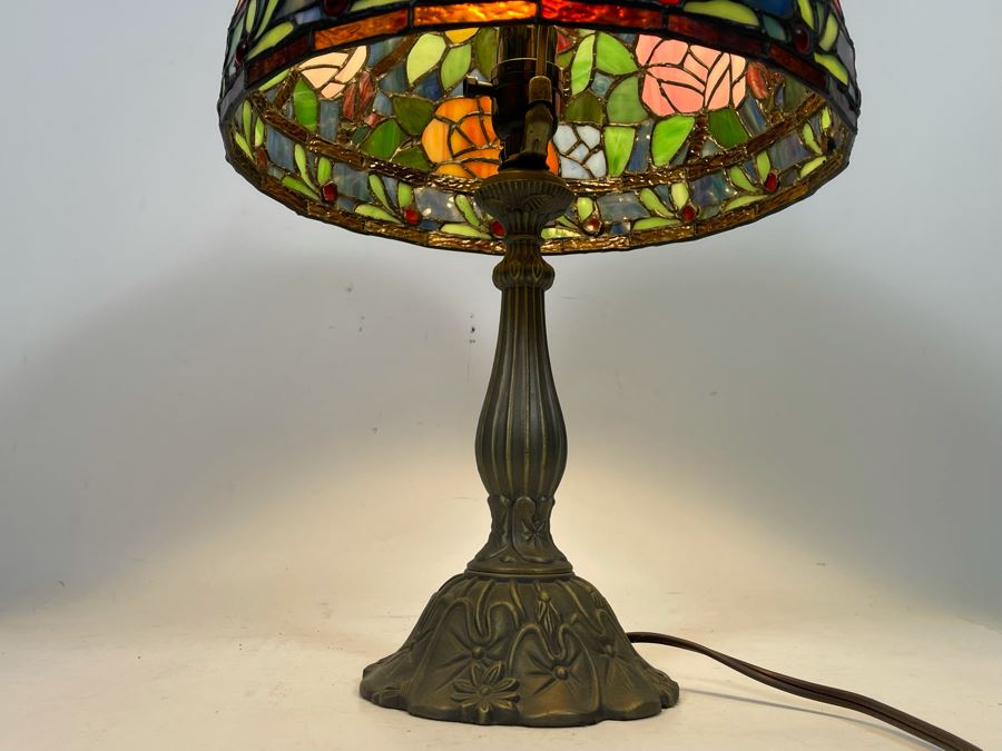 Stained Glass Lamp Shade Table Lamp 19H [Photo 6]