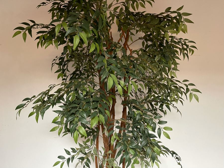 8’ Artificial Indoor Tree With Asian Planter Pot