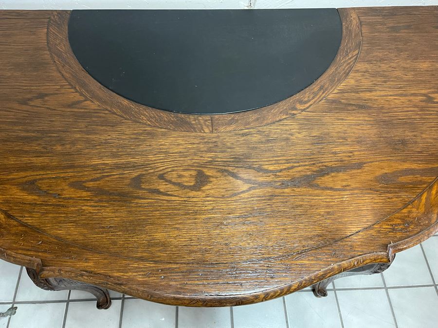 Vintage French Louis XV Style Demilune Writing Desk 70W X 36D X 29.5H [Photo 10]