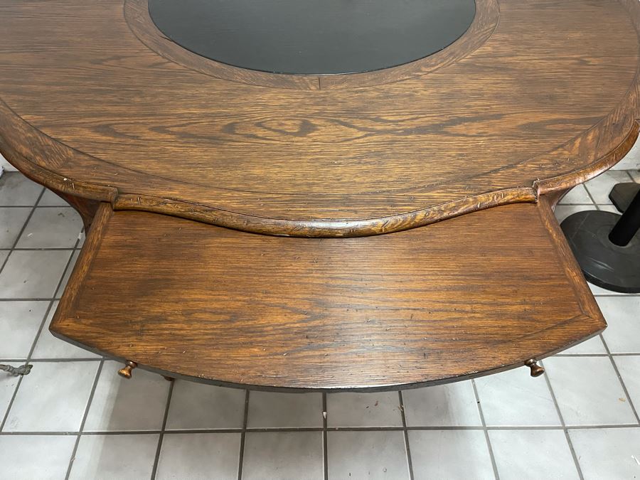 Vintage French Louis XV Style Demilune Writing Desk 70W X 36D X 29.5H [Photo 4]