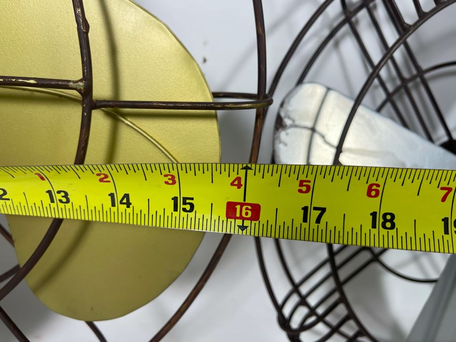 Pair Of Decorative Metal Fan Wall Decor Larger Is 16W [Photo 6]