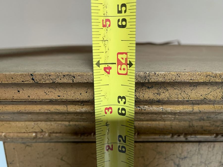 Vintage 6-Sided Gilt Wooden Curio Display Cabinet With Overhead Lighting 24W X 64H [Photo 8]