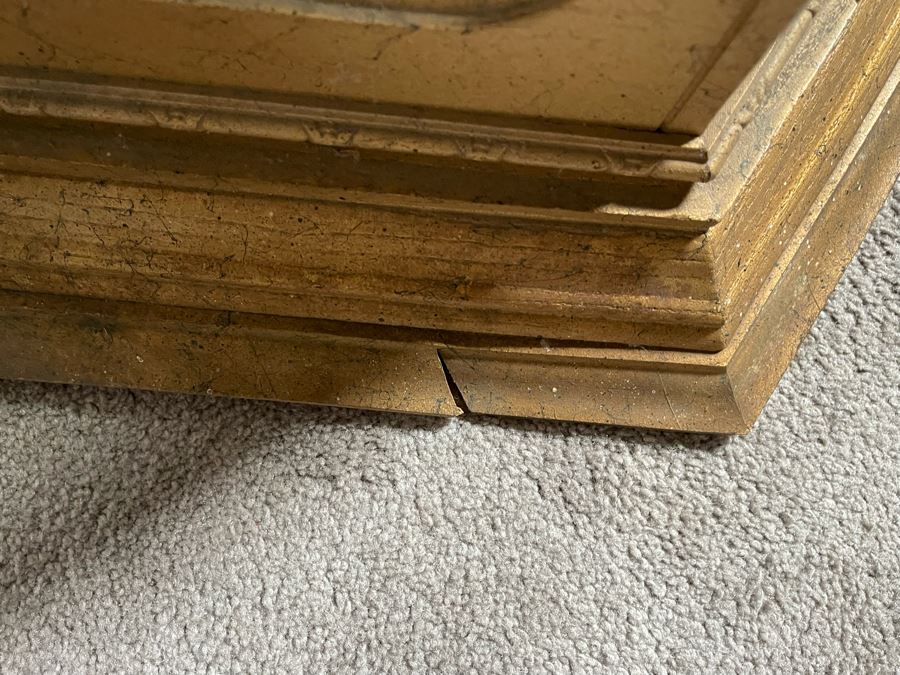 Vintage 6-Sided Gilt Wooden Curio Display Cabinet With Overhead Lighting 24W X 64H [Photo 5]