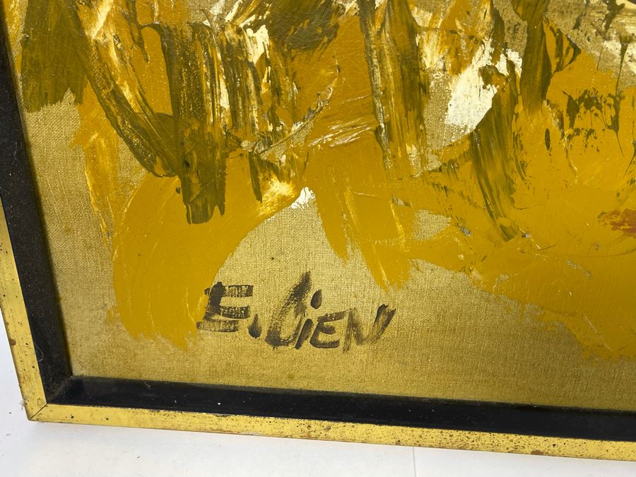 Mid-Century Modern Original Abstract Painting By Etta Cien - A Hillside Original 45 X 33 [Photo 3]