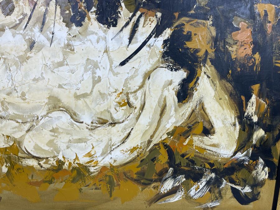 Mid-Century Modern Original Abstract Painting By Etta Cien - A Hillside Original 45 X 33 [Photo 2]