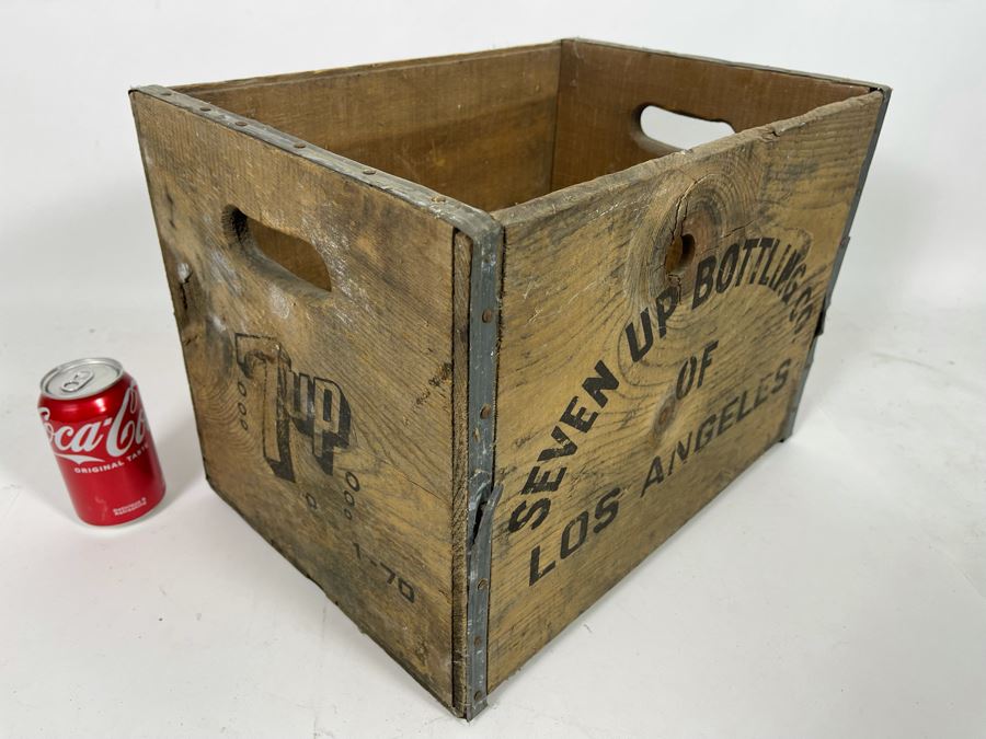 Vintage 7up Wooden Crate Seven Up Bottling Co Of Los Angeles 16W X 12D X 12H [Photo 5]