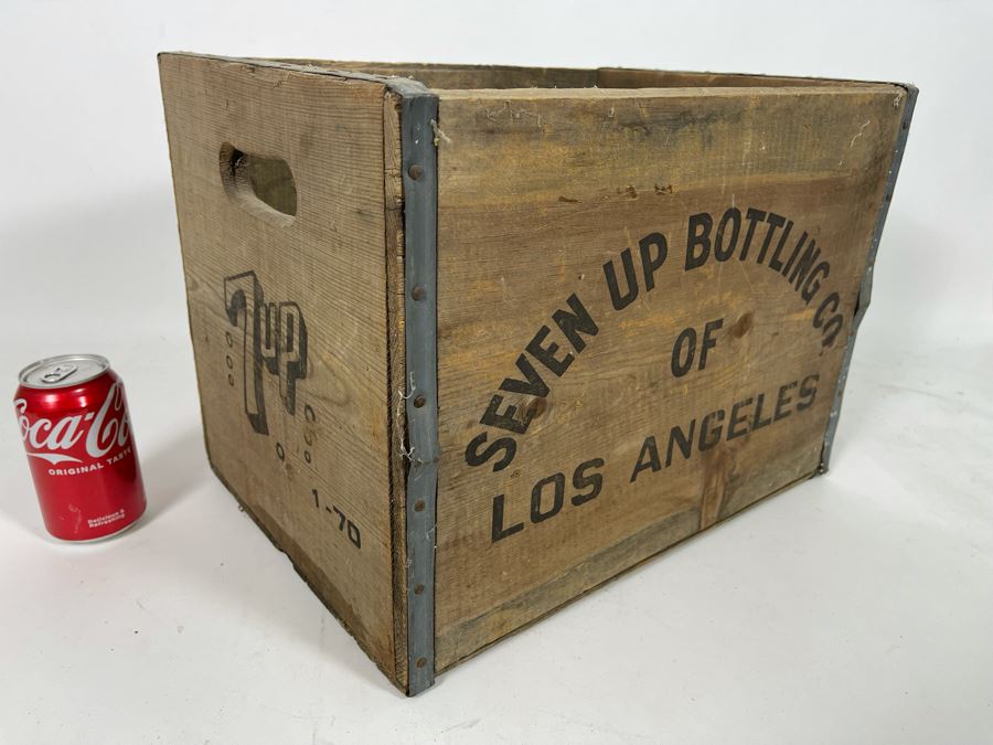 Vintage 7up Wooden Crate Seven Up Bottling Co Of Los Angeles 16W X 12D X 12H [Photo 8]