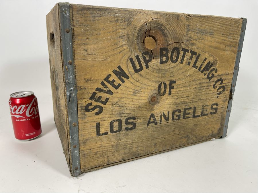 Vintage 7up Wooden Crate Seven Up Bottling Co Of Los Angeles 16W X 12D X 12H [Photo 3]