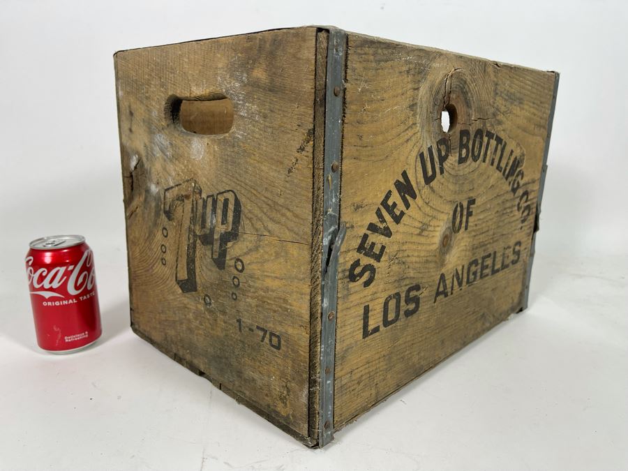 Vintage 7up Wooden Crate Seven Up Bottling Co Of Los Angeles 16W X 12D X 12H [Photo 2]