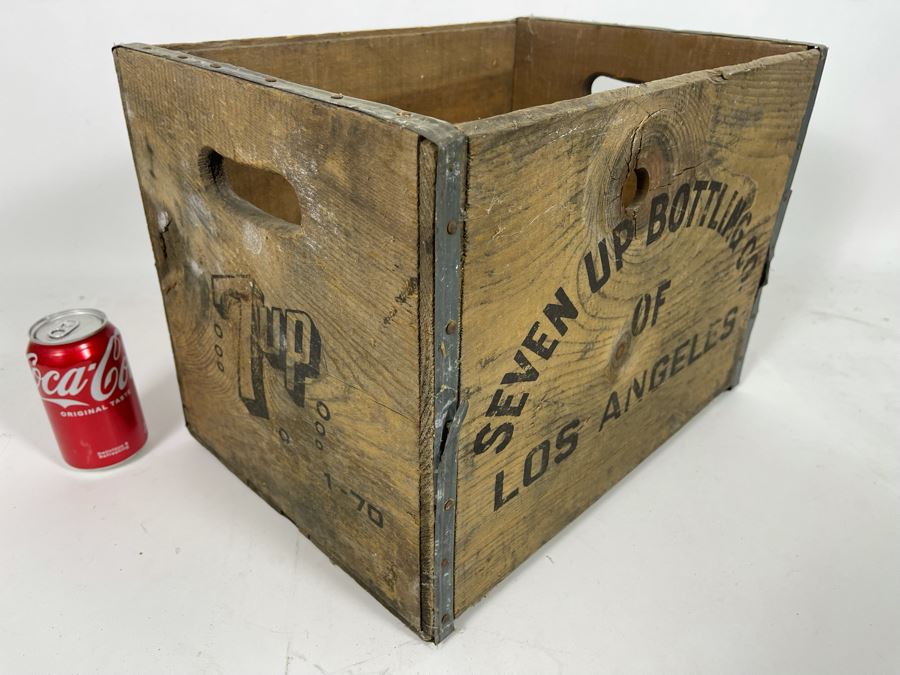Vintage 7up Wooden Crate Seven Up Bottling Co Of Los Angeles 16W X 12D X 12H [Photo 6]