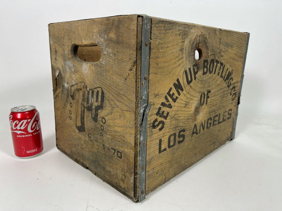 Vintage 7up Wooden Crate Seven Up Bottling Co Of Los Angeles 16W X 12D X 12H [Photo 4]