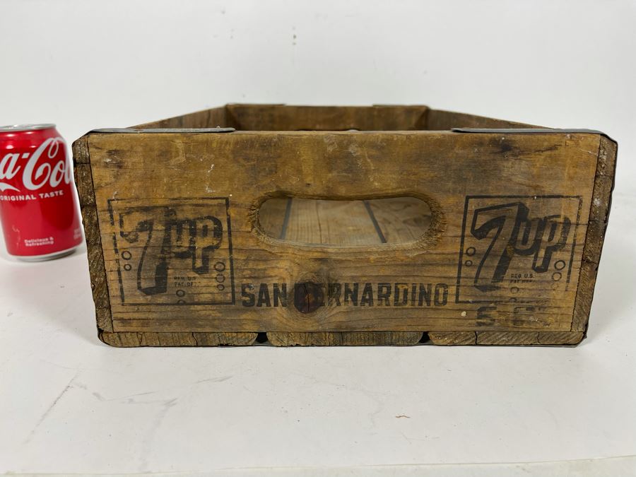 Vintage Drink 7up Daily Wooden Crate San Bernardino 17W X 11D X 5H [Photo 7]