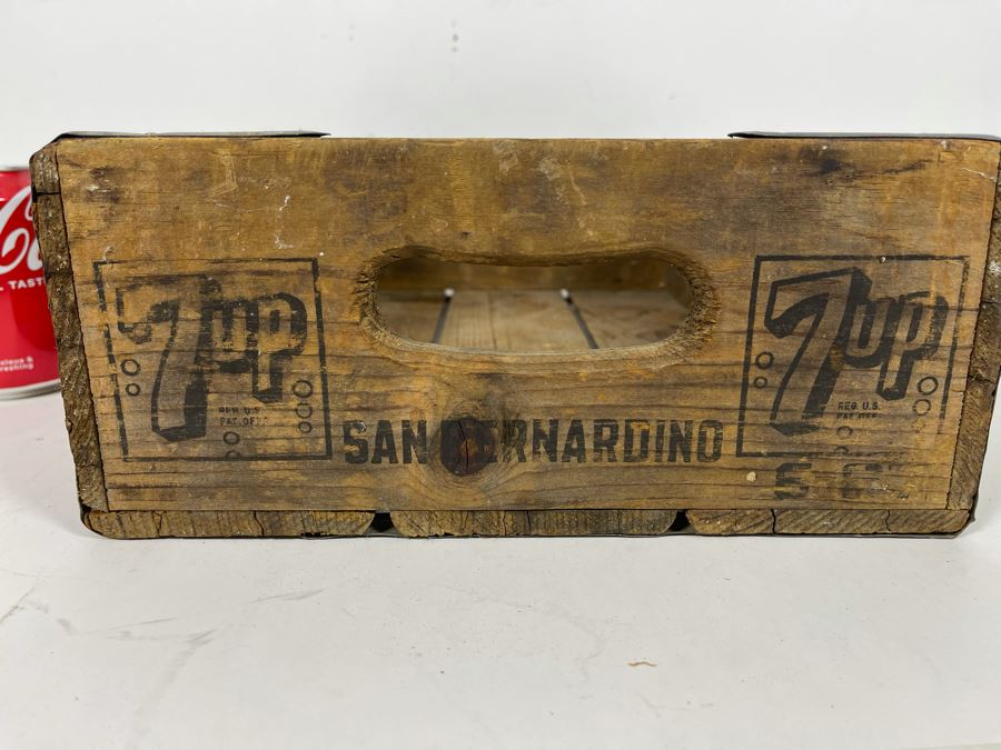 Vintage Drink 7up Daily Wooden Crate San Bernardino 17W X 11D X 5H [Photo 8]