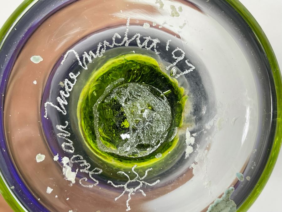 Signed Studio Art Glass Vase 11H [Photo 8]