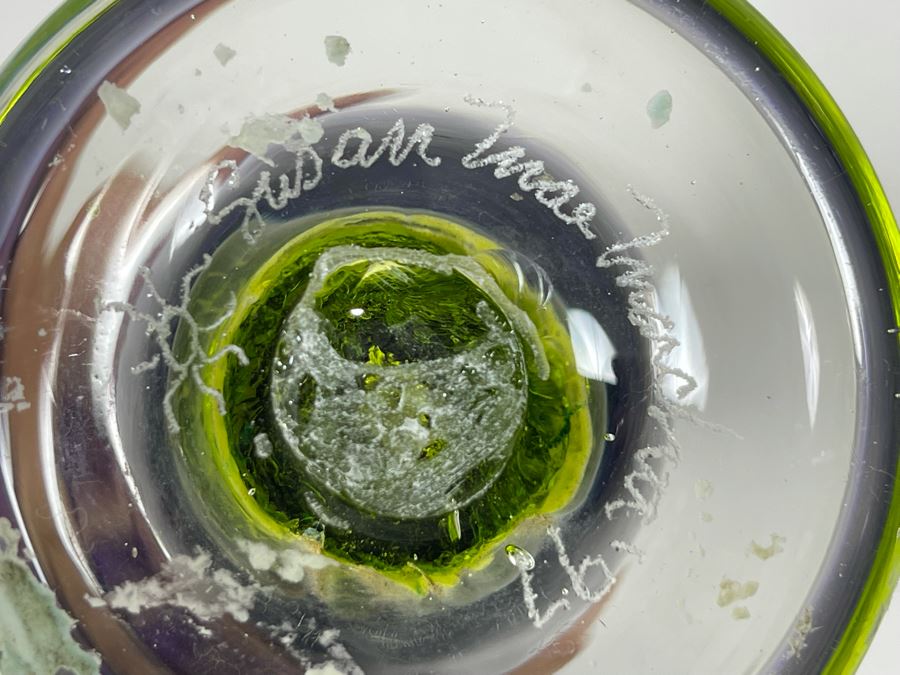 Signed Studio Art Glass Vase 11H [Photo 6]