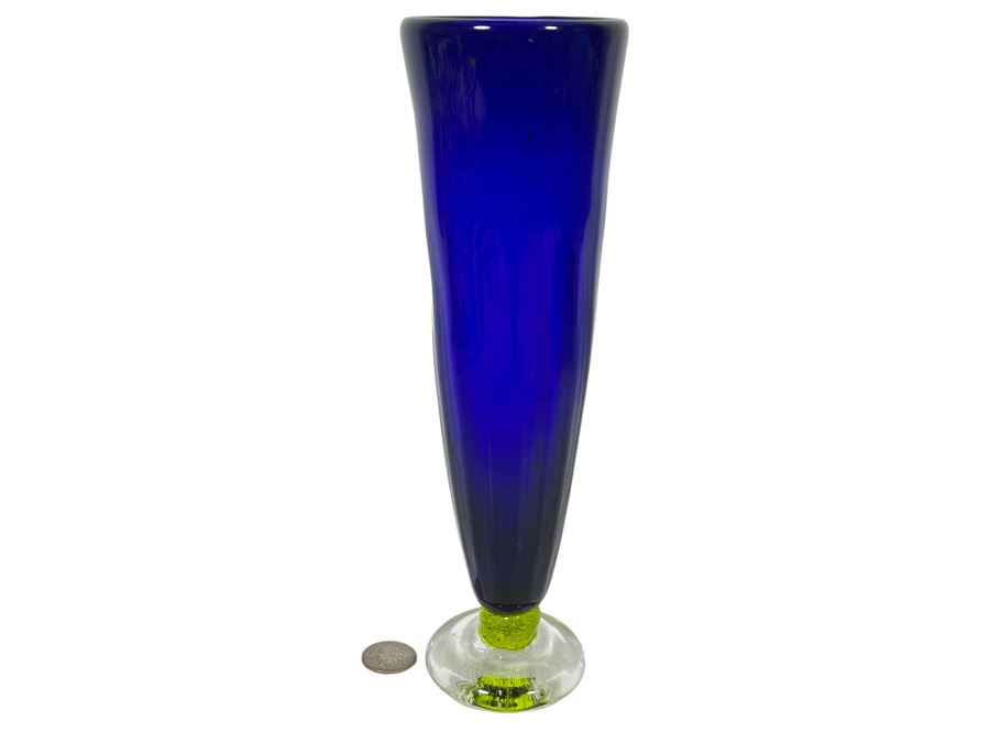 Signed Studio Art Glass Vase 11H [Photo 1]