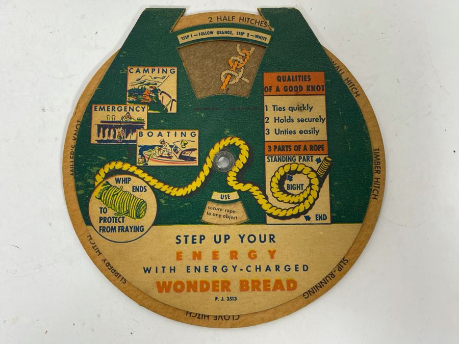 Vintage Wonder Bread Advertising Sailor’s Knots How To Tie Them Rotating  [Photo 3]