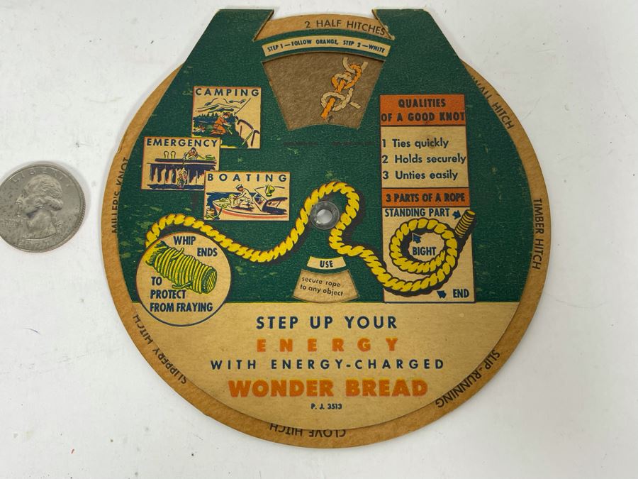 Vintage Wonder Bread Advertising Sailor’s Knots How To Tie Them Rotating  [Photo 4]