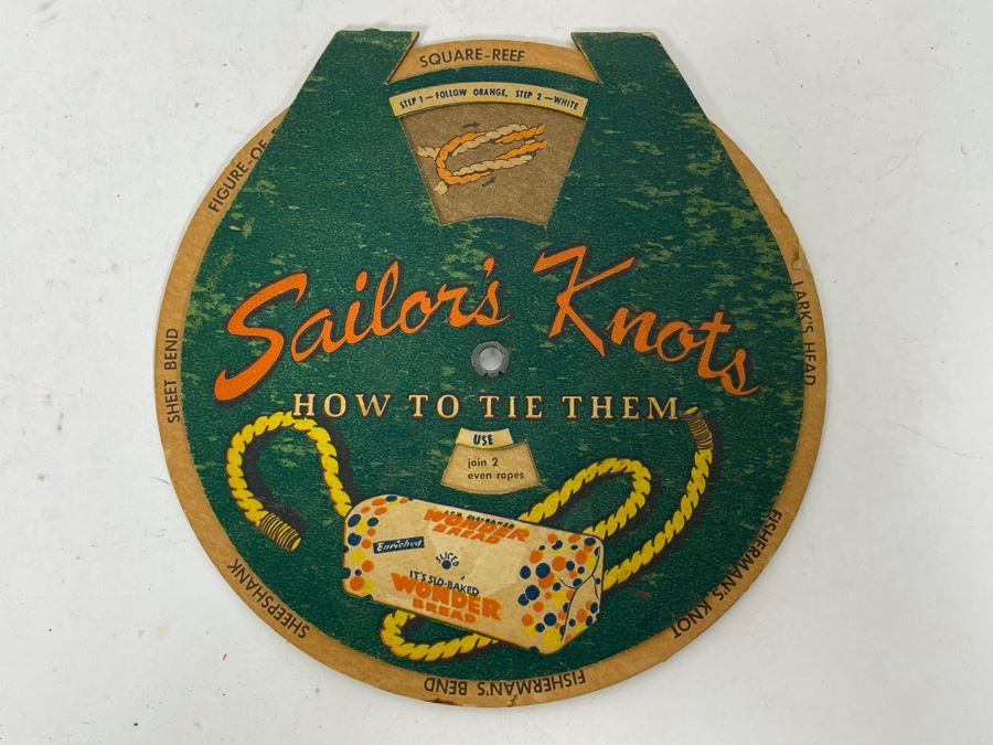 Vintage Wonder Bread Advertising Sailor’s Knots How To Tie Them Rotating  [Photo 2]