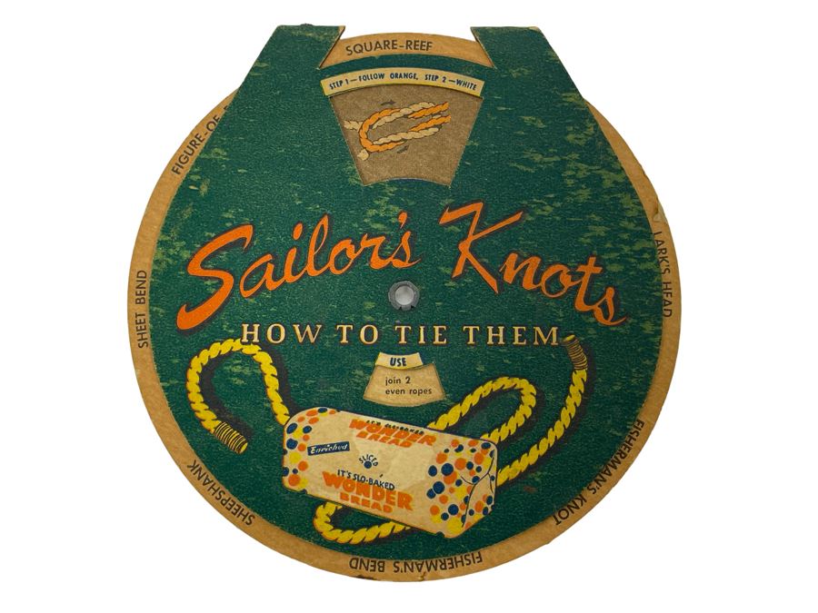 Vintage Wonder Bread Advertising Sailor’s Knots How To Tie Them Rotating  [Photo 1]