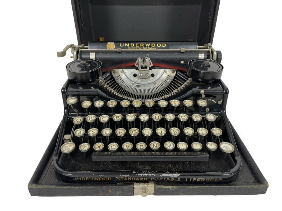 Vintage 1920s Underwood Standard Portable Typewriter With Case Working