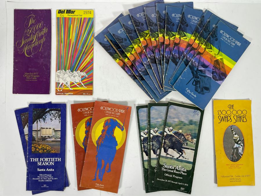 JUST ADDED - Horse Racing Race Track Programs From Del Mar, Hollywood Park And Santa Anita [Photo 2]