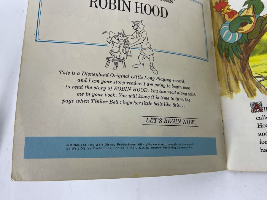 JUST ADDED - Disneyland Record And Book Walt Disney's Story Of Robin Hood And Frost The Snow Man Record [Photo 5]