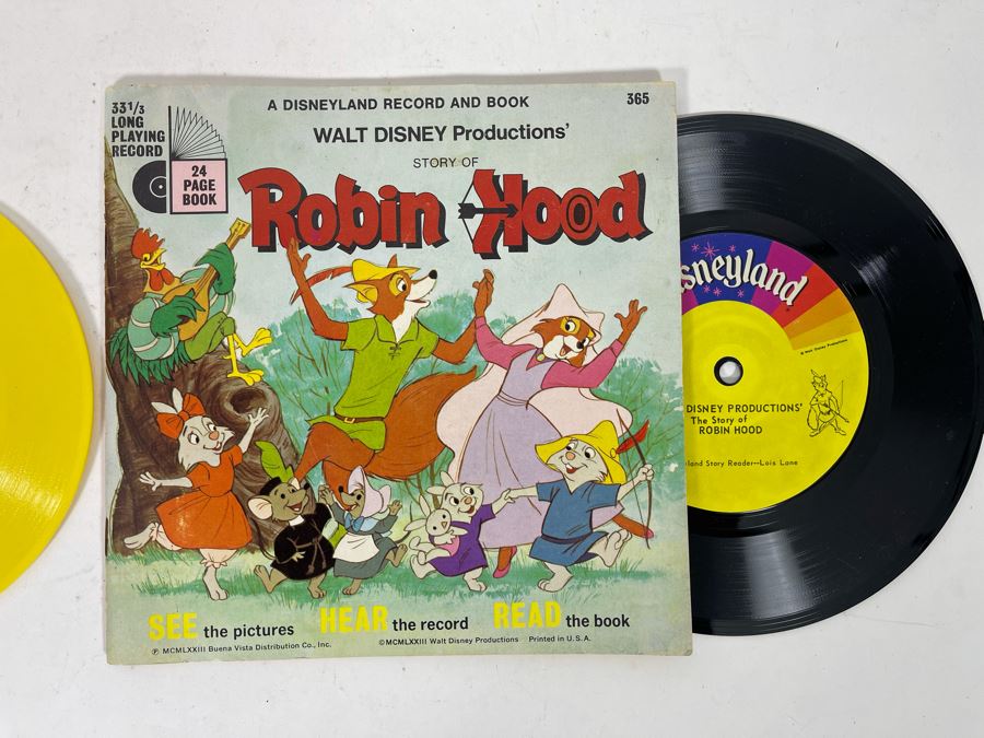 JUST ADDED - Disneyland Record And Book Walt Disney's Story Of Robin Hood And Frost The Snow Man Record [Photo 3]