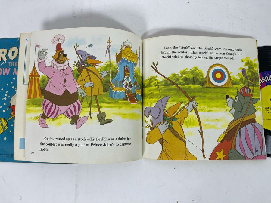 JUST ADDED - Disneyland Record And Book Walt Disney's Story Of Robin Hood And Frost The Snow Man Record [Photo 6]
