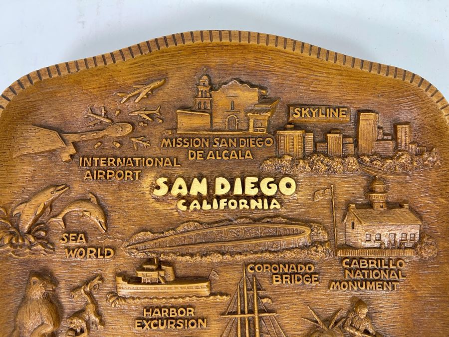 JUST ADDED Pair Of San Diego California Tourist Wall Plaques 12 X 10