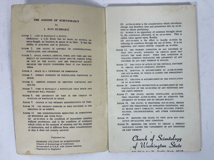 JUST ADDED - Rare Axiom Booklet By L. Ron Hubbard [Photo 2]