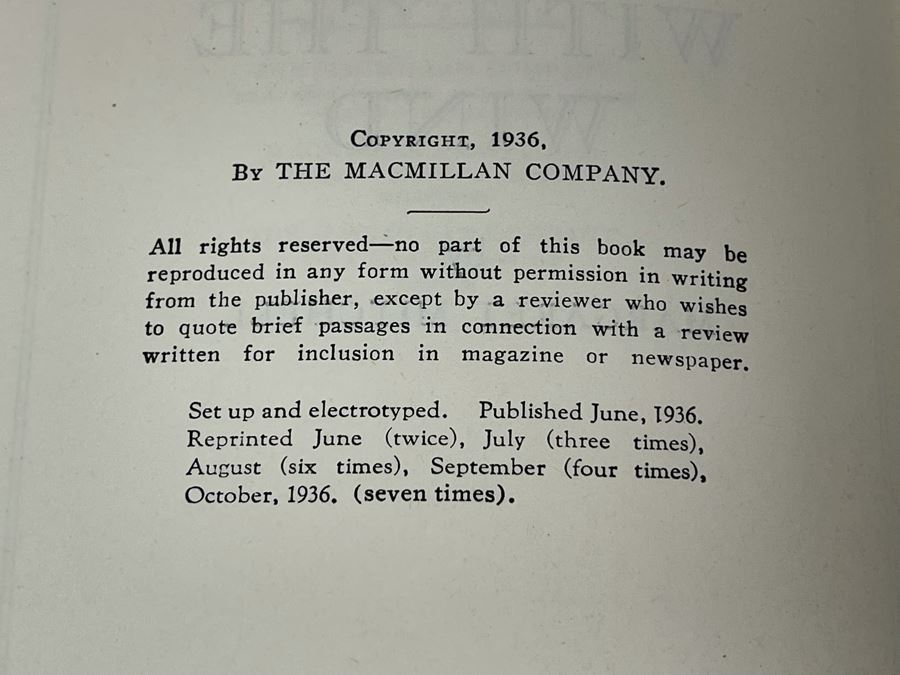 JUST ADDED - First Edition Hardcover Book Gone With The Wind By Margaret Mitchell October 1936 [Photo 8]