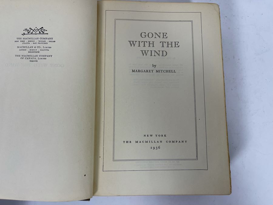 JUST ADDED - First Edition Hardcover Book Gone With The Wind By Margaret Mitchell October 1936 [Photo 6]