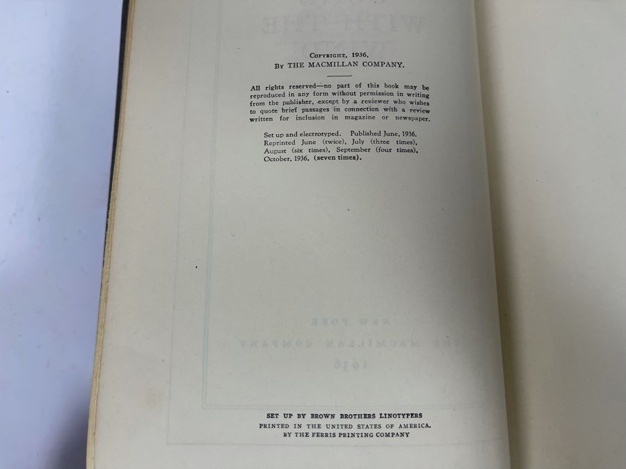 JUST ADDED - First Edition Hardcover Book Gone With The Wind By Margaret Mitchell October 1936 [Photo 7]