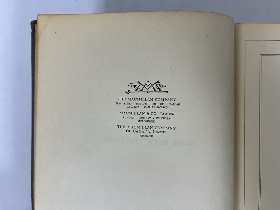 First Edition Hardcover Book Gone With The Wind By Margaret Mitchell ...