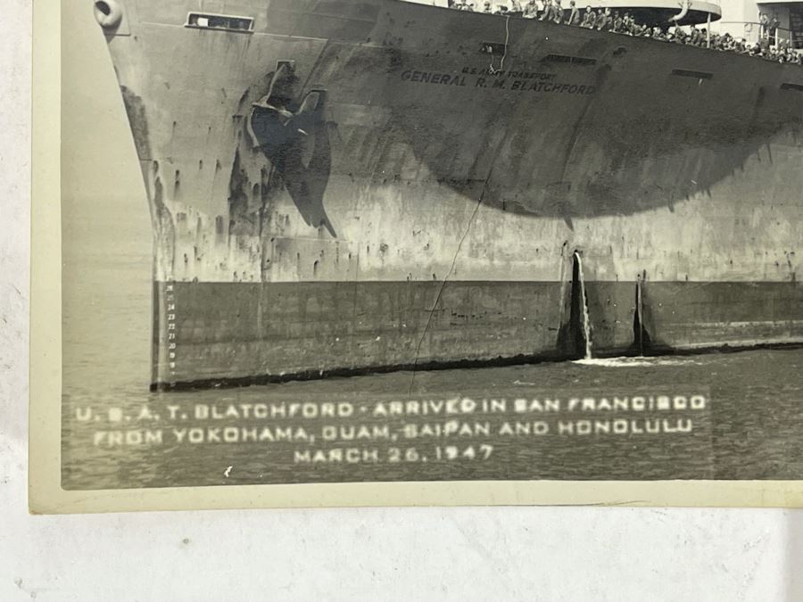 JUST ADDED - Three 1947 Navy Photographs Of USS General R. M. Blatchford (AP-153) Naval Transport Ship 7 X 5 [Photo 3]