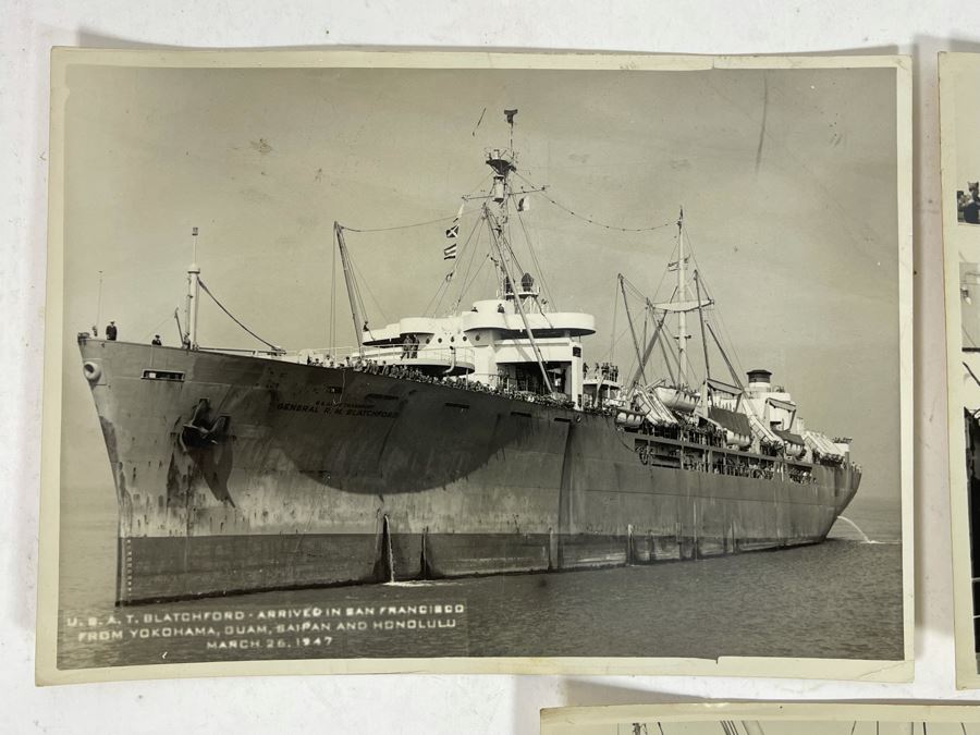 JUST ADDED - Three 1947 Navy Photographs Of USS General R. M. Blatchford (AP-153) Naval Transport Ship 7 X 5 [Photo 2]
