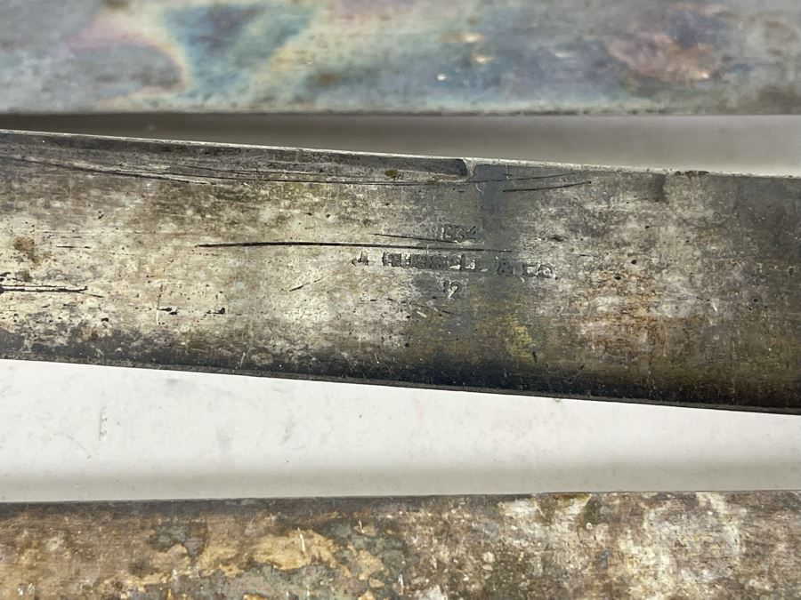 JUST ADDED - Antique 1834 J. Russell & Co Mother Of Pearl Handle Knives 9L [Photo 4]